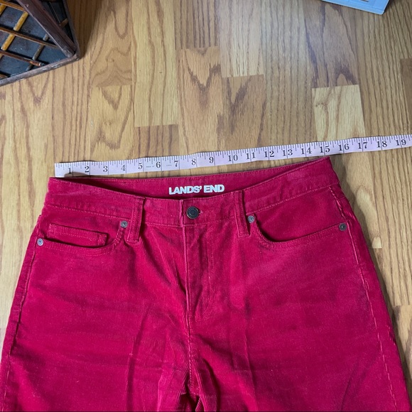 Lands’ End Mid Rise Straight Corduroy Pants Red 6 - Picture 8 of 11